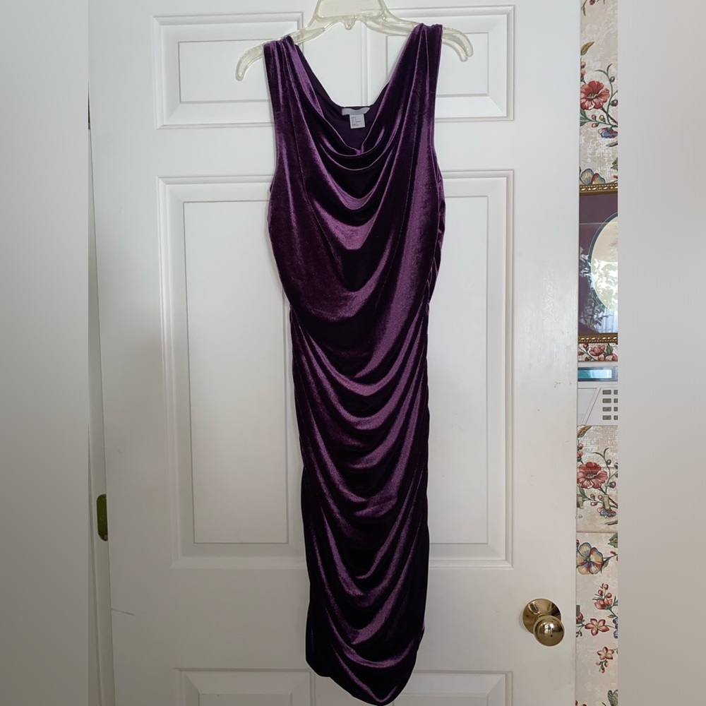 Purple Velvet Evening Dress